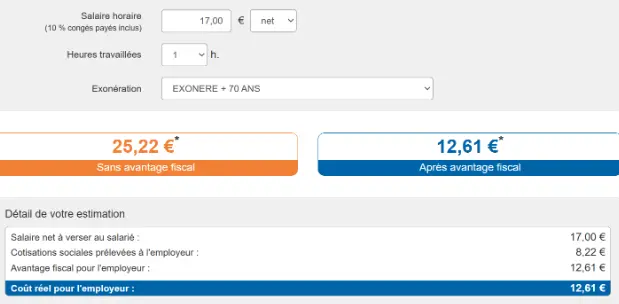 Calcul du taux horaire de  Catherine