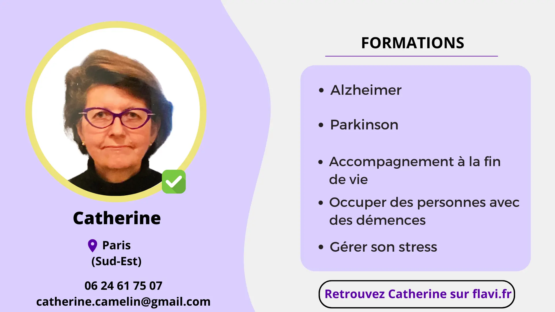 Parcours de Catherine, auxiliaire de vie 